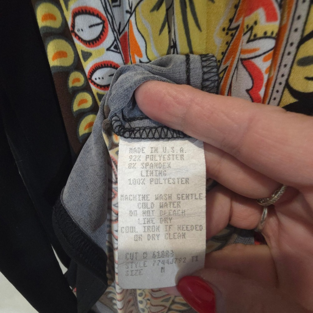 Jodi Kristopher Black Paisley Print Empire Waist Midi Dress Juniors Size M - Picture 6 of 6